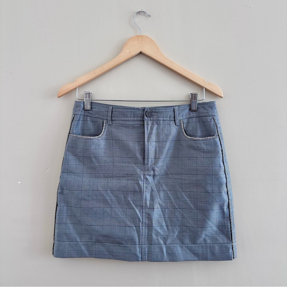 Ganni Silk Checkered Mini Skirt